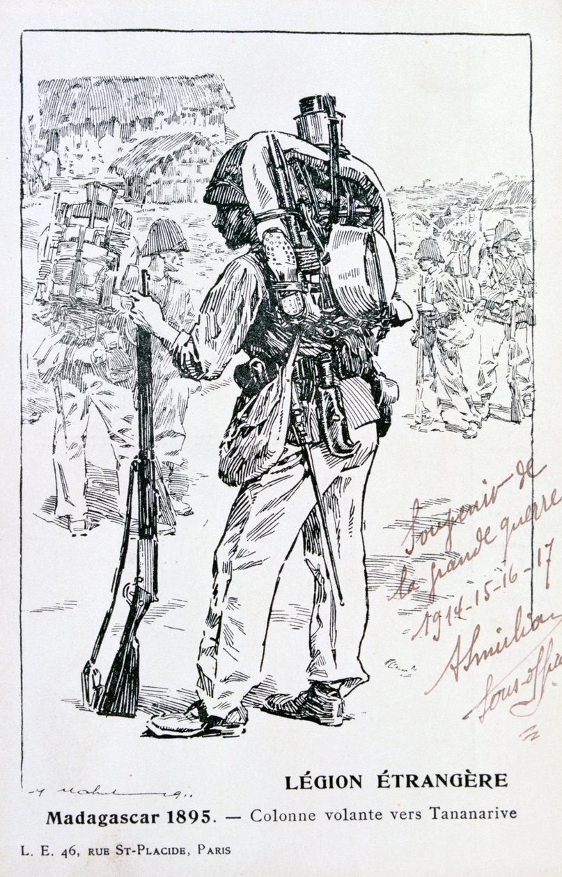Kolona francouzské cizinecké legie postupující směrem k Tananarive, Madagaskar, 1895 od Unbekannt