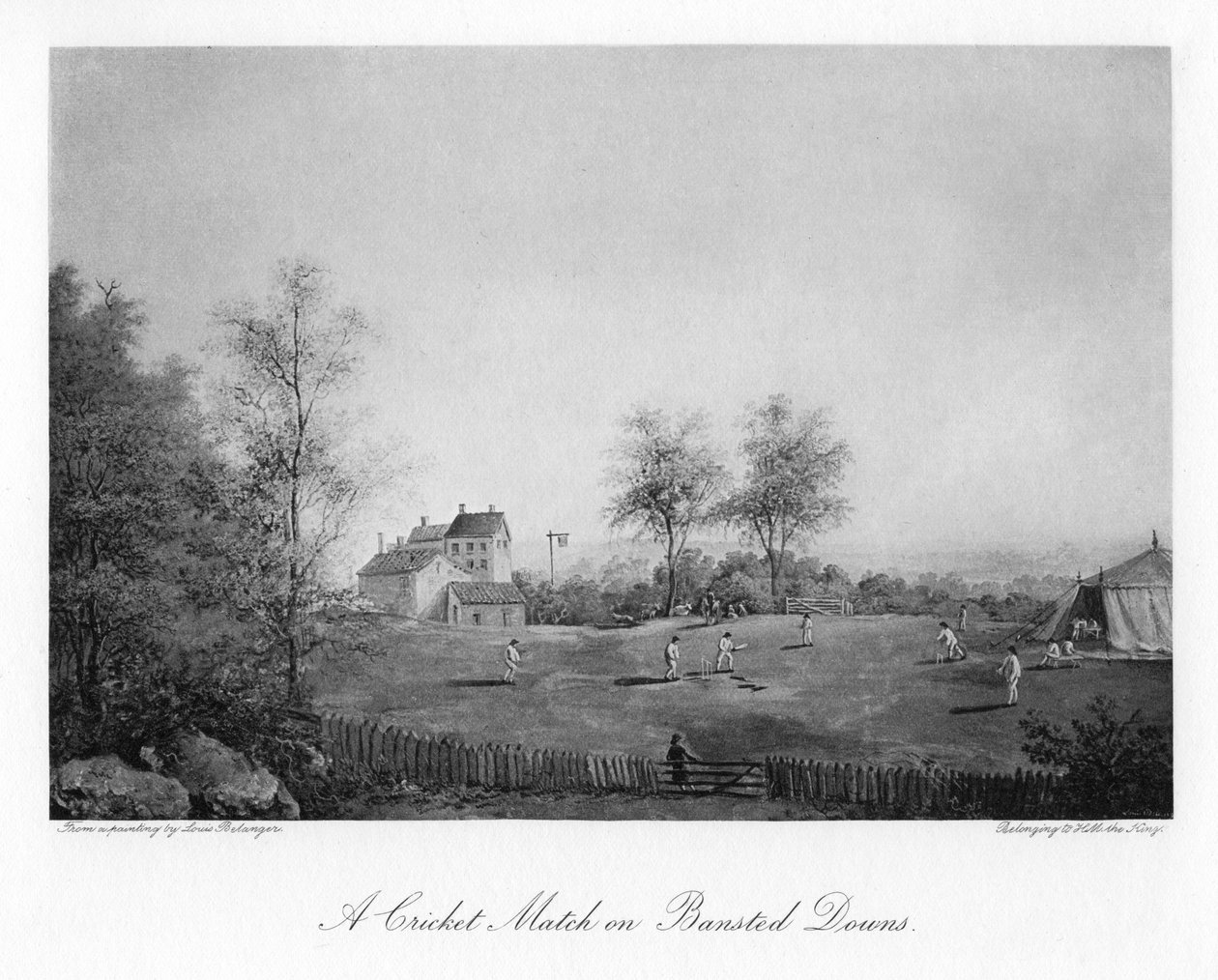 Kriketový zápas v Banstead Downs, Surrey, 19. století 1912 od Unbekannt