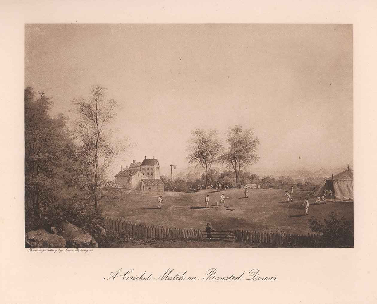 Kriketový zápas v Banstead Downs, Surrey, 19. století 1912 od Unbekannt
