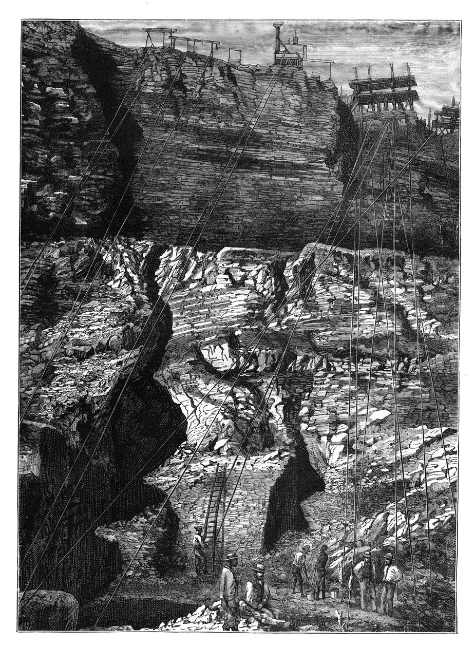 Diamantový důl v Kimberley, Griqualand West, Northern Cape, Jižní Afrika, c1890 od Unbekannt