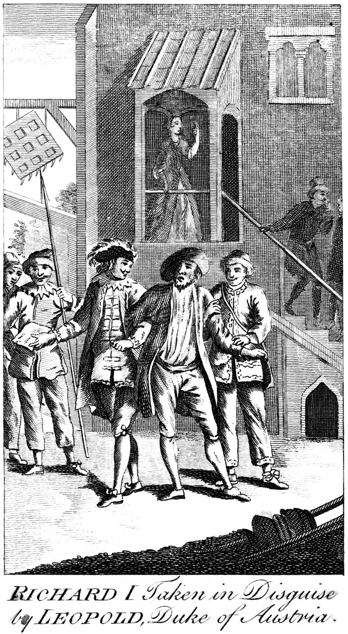 Přestrojený král Richard I. 1157-1199 zajatý Leopoldem, vévodou rakouským od Unbekannt