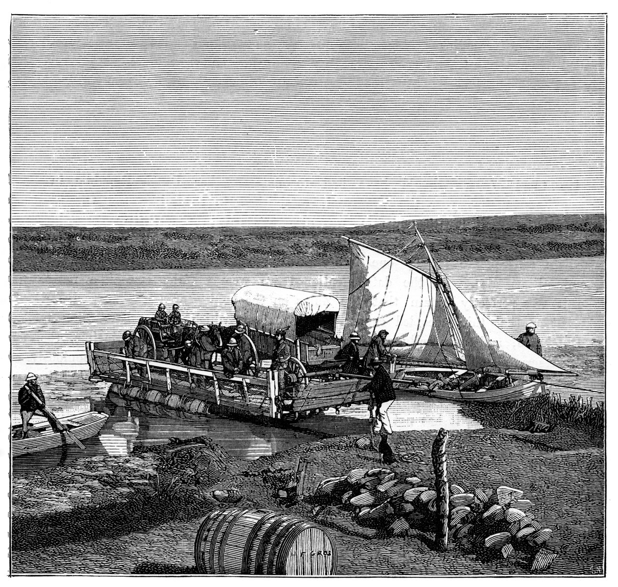 Trajekt na řece Vaal, Transvaal, Jižní Afrika, c1890 od Unbekannt
