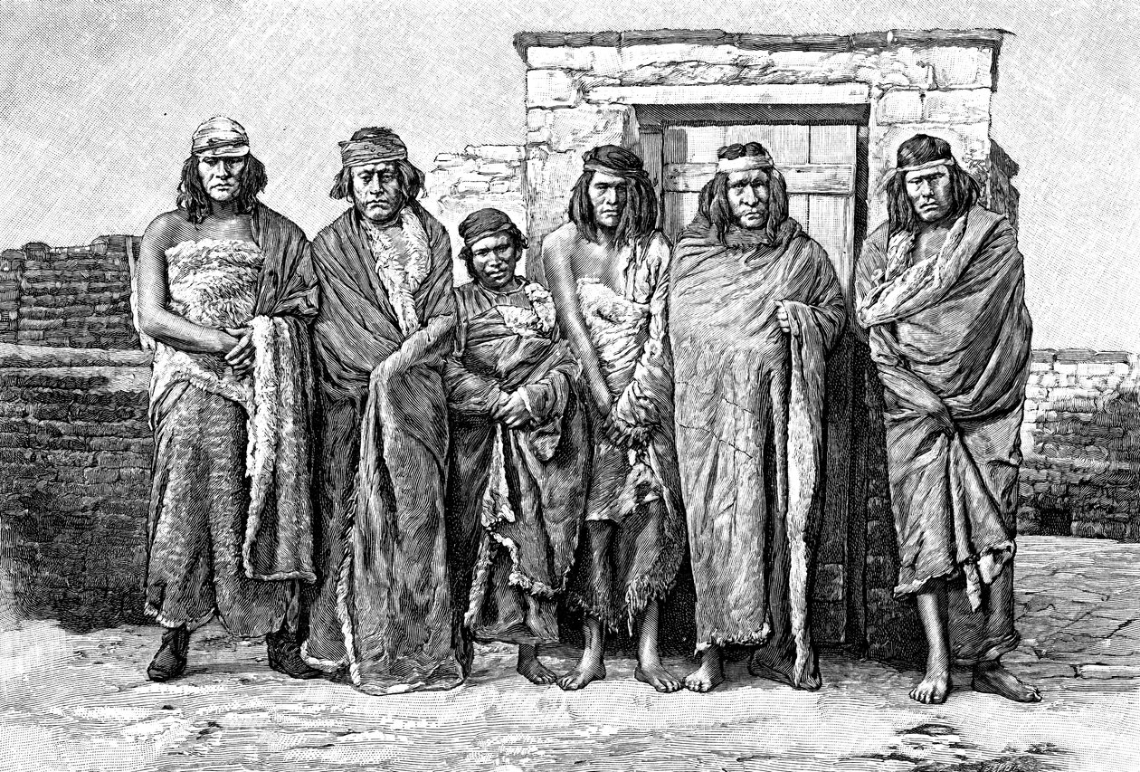 Skupina Patagonců, Argentina, 1895 od Unbekannt