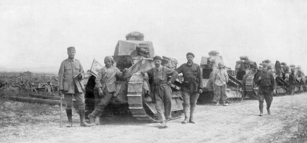 Skupina lehkých tanků, Soissons, Francie, 1918 od Unbekannt