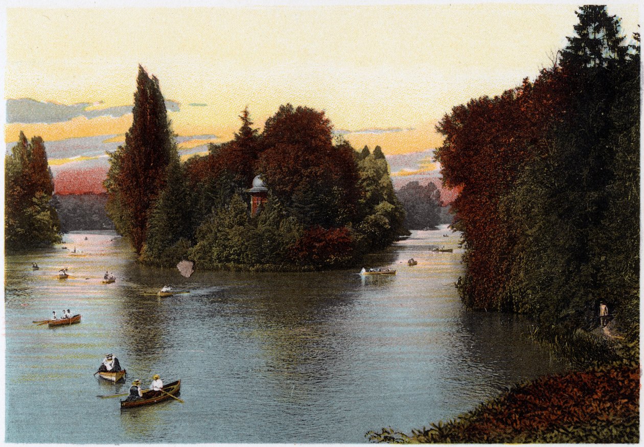 Jezero v Bois de Boulogne, Paříž, c1900 od Unbekannt