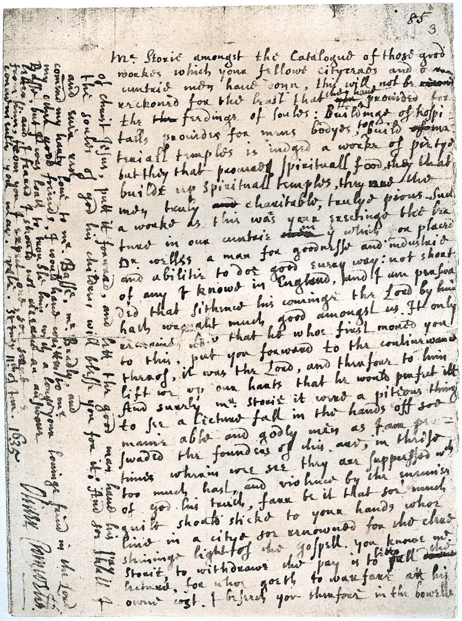 Dopis panu Storie od Olivera Cromwella, St Ives, 11. ledna, 1635-1636, 1899 od Unbekannt