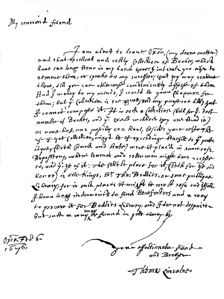 Dopis napsaný Thomasem Lincolnem, 1676 1840 od Unbekannt