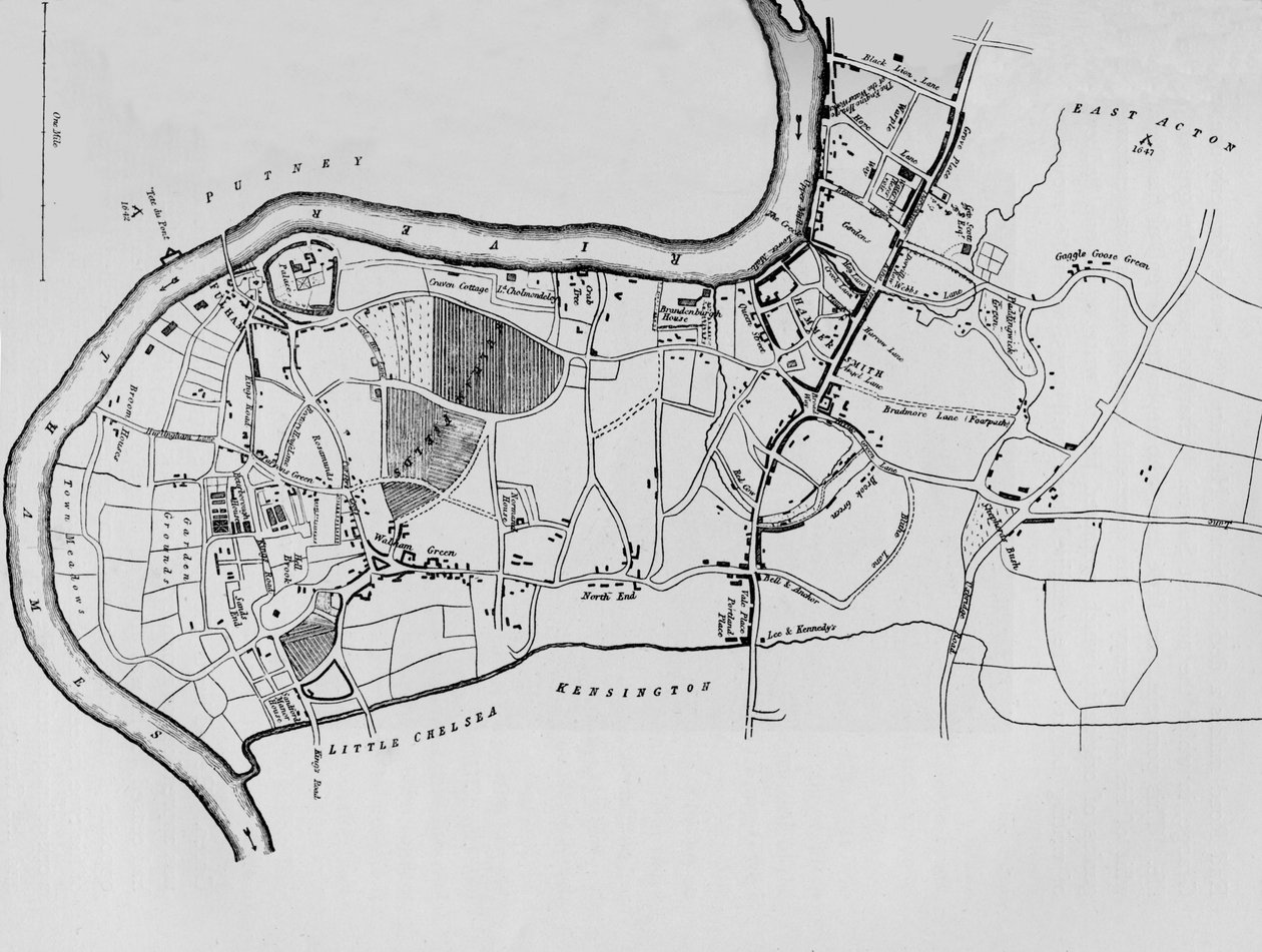 Mapa Fulhamu v roce 1813 1911 od Unbekannt