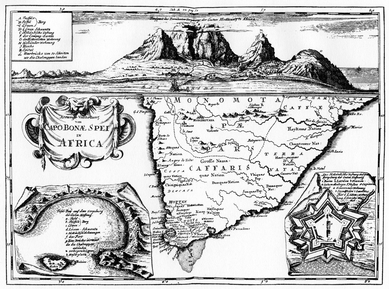 Mapa mysu Dobré naděje, Jižní Afrika, 1719 1931 od Unbekannt