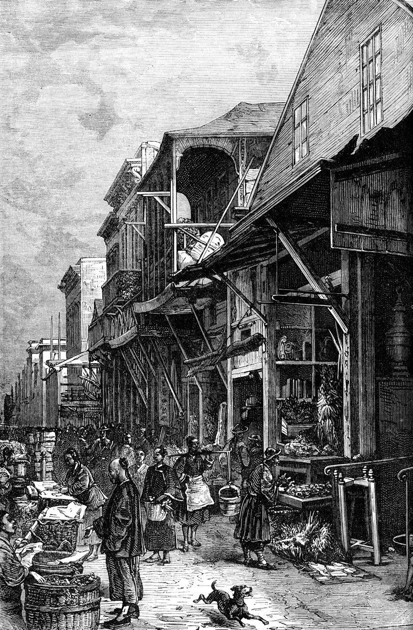 Tržiště v San Franciscu, Kalifornie, USA, polovina 19. století c1880 od Unbekannt