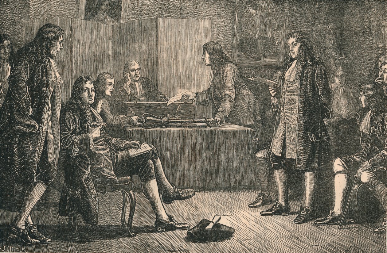 Setkání královské společnosti v Crane Court, Fleet Street, Londýn, 18. století, c1880. od Unbekannt