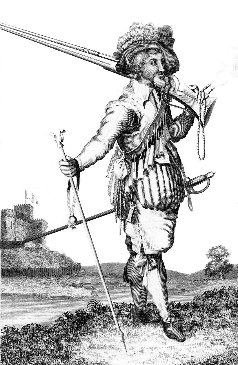 Mušketýr o zavedení střelných zbraní, 1798 od Unbekannt