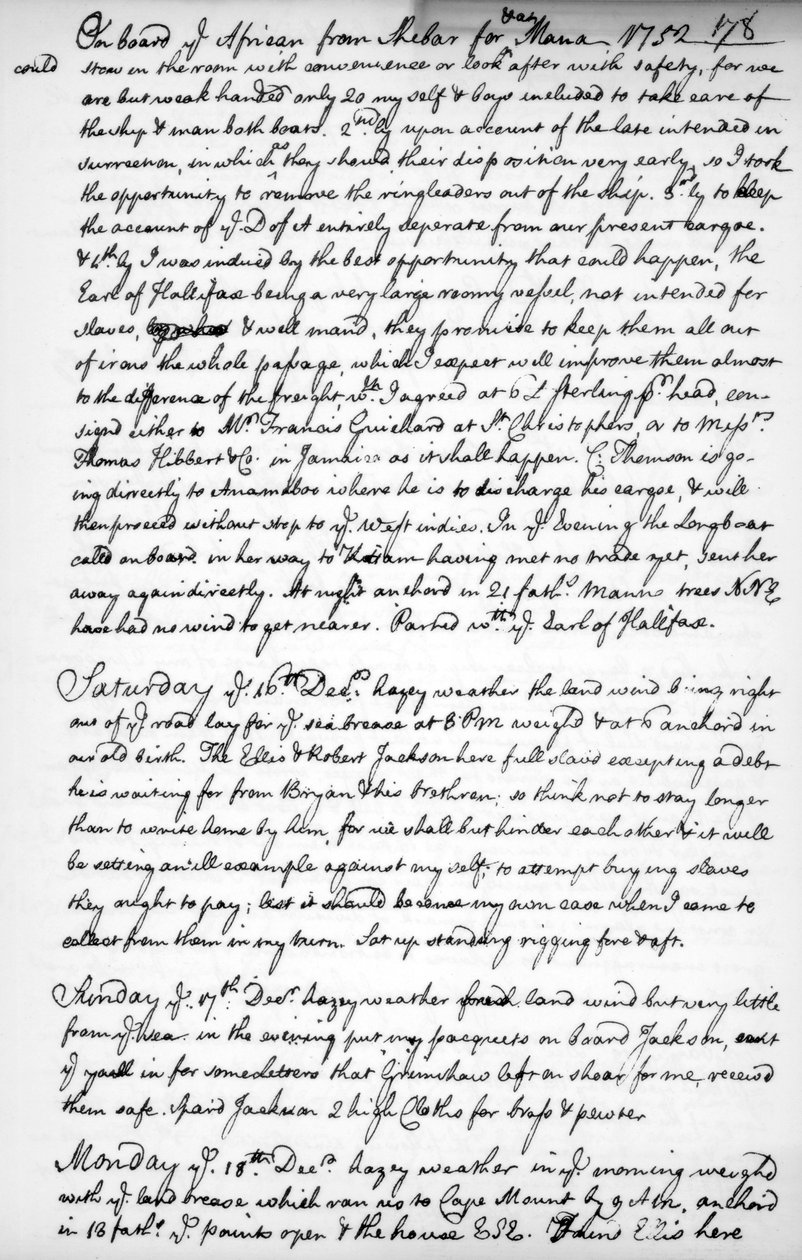 Stránka z deníku Johna Newtona, 1750-1754 1965 od Unbekannt