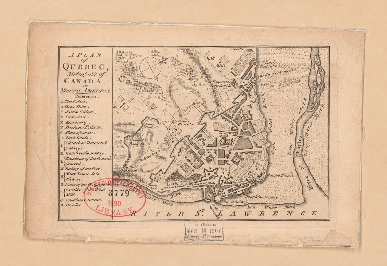 Plán Quebecu, metropole Kanady v Severní Americe od Unbekannt