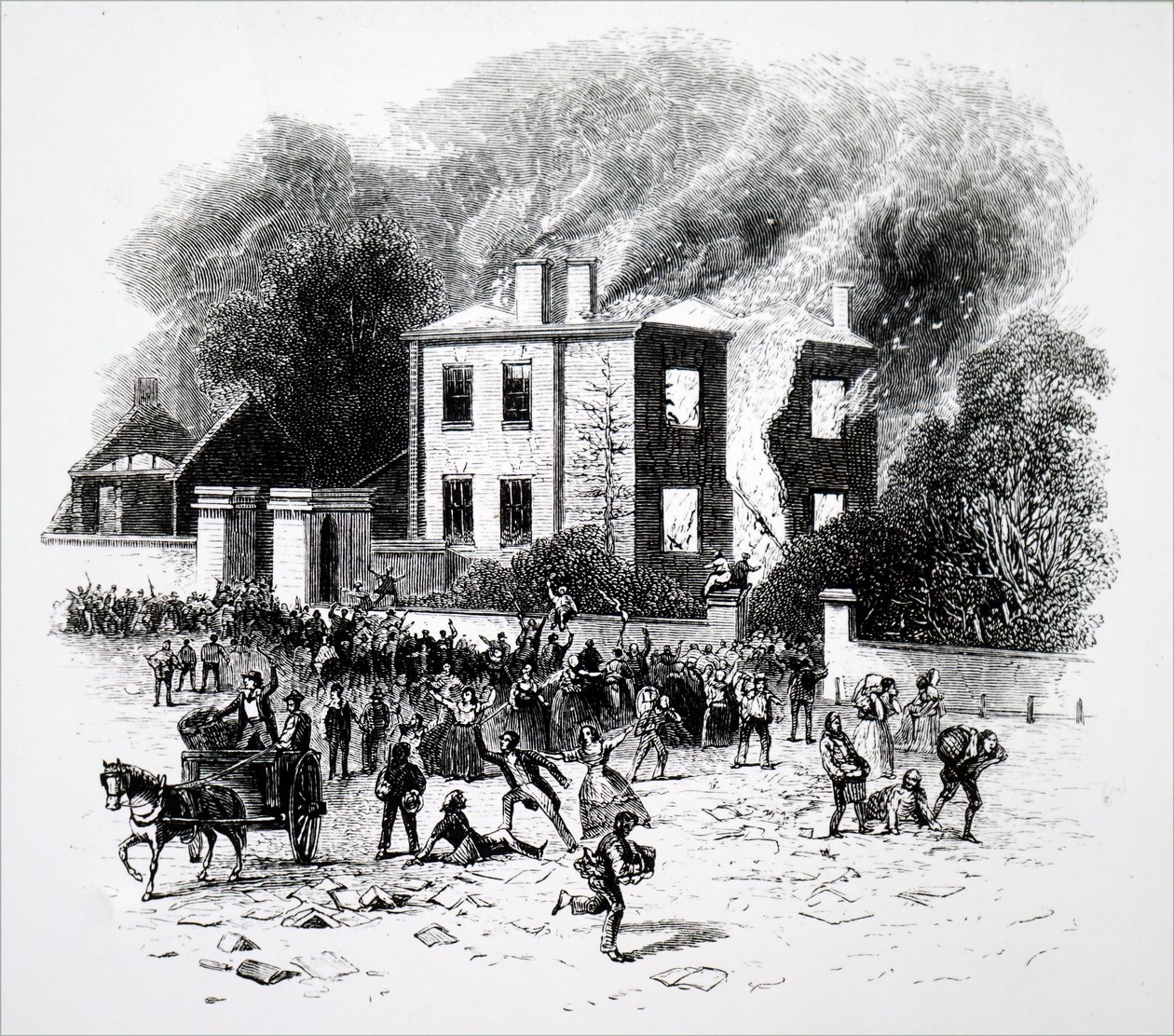 Scéna z nepokojů v Birminghamu v roce 1791. od Unbekannt
