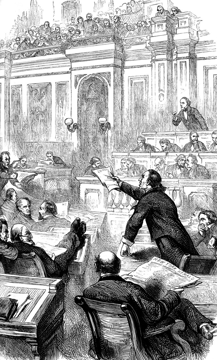 Scéna ve Sněmovně reprezentantů USA, Washington DC, USA, 60. léta 19. století, 1880 od Unbekannt