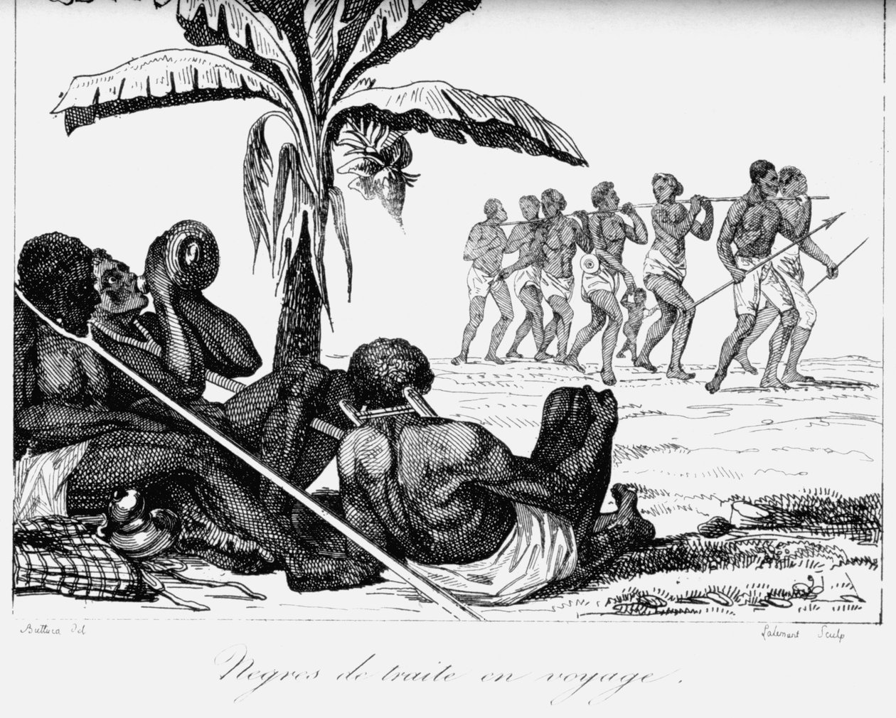 Konvoj otroků, Afrika, 19. století od Unbekannt