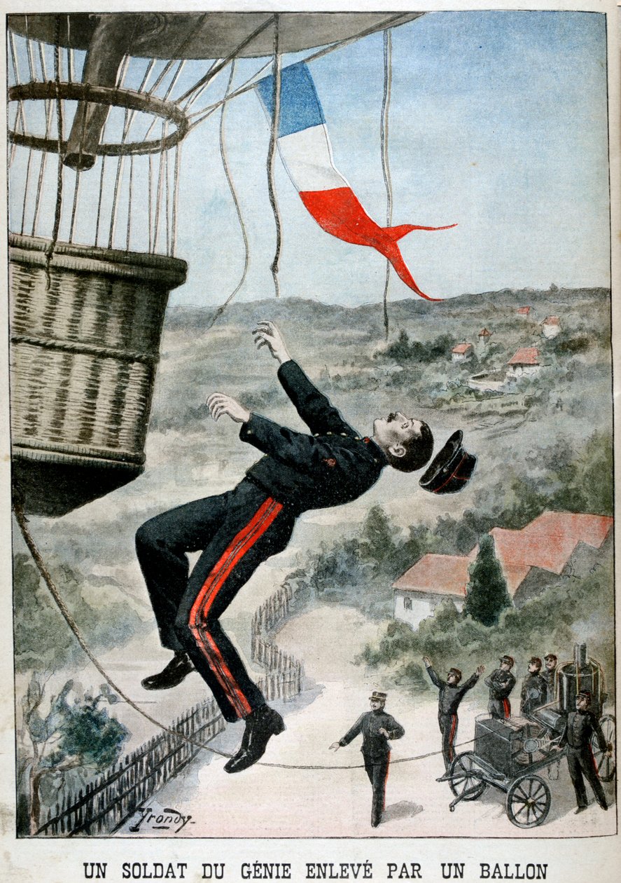 Voják nesený balónem, 1901 od Unbekannt