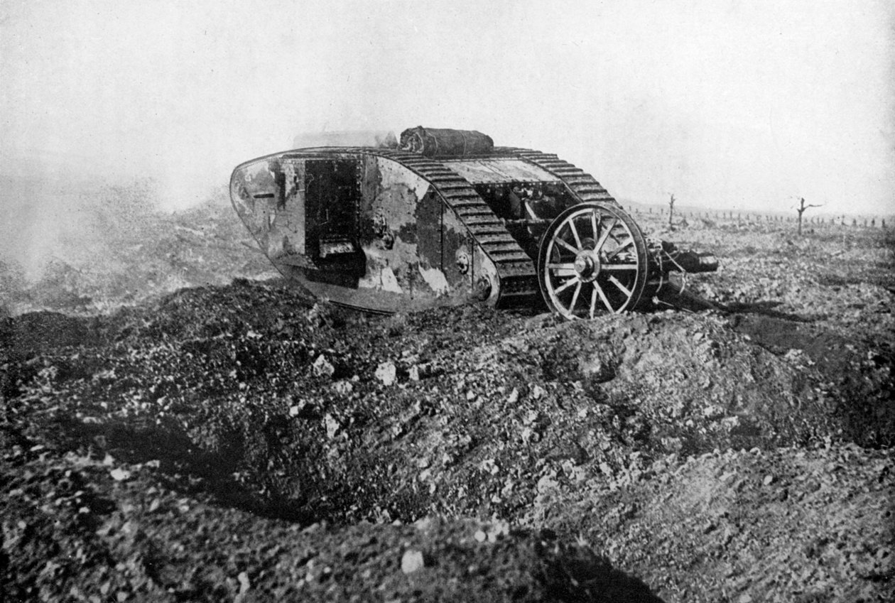 Tank v akci na západní frontě, Somme, Francie, první světová válka, 1914-1918, c1920 od Unbekannt