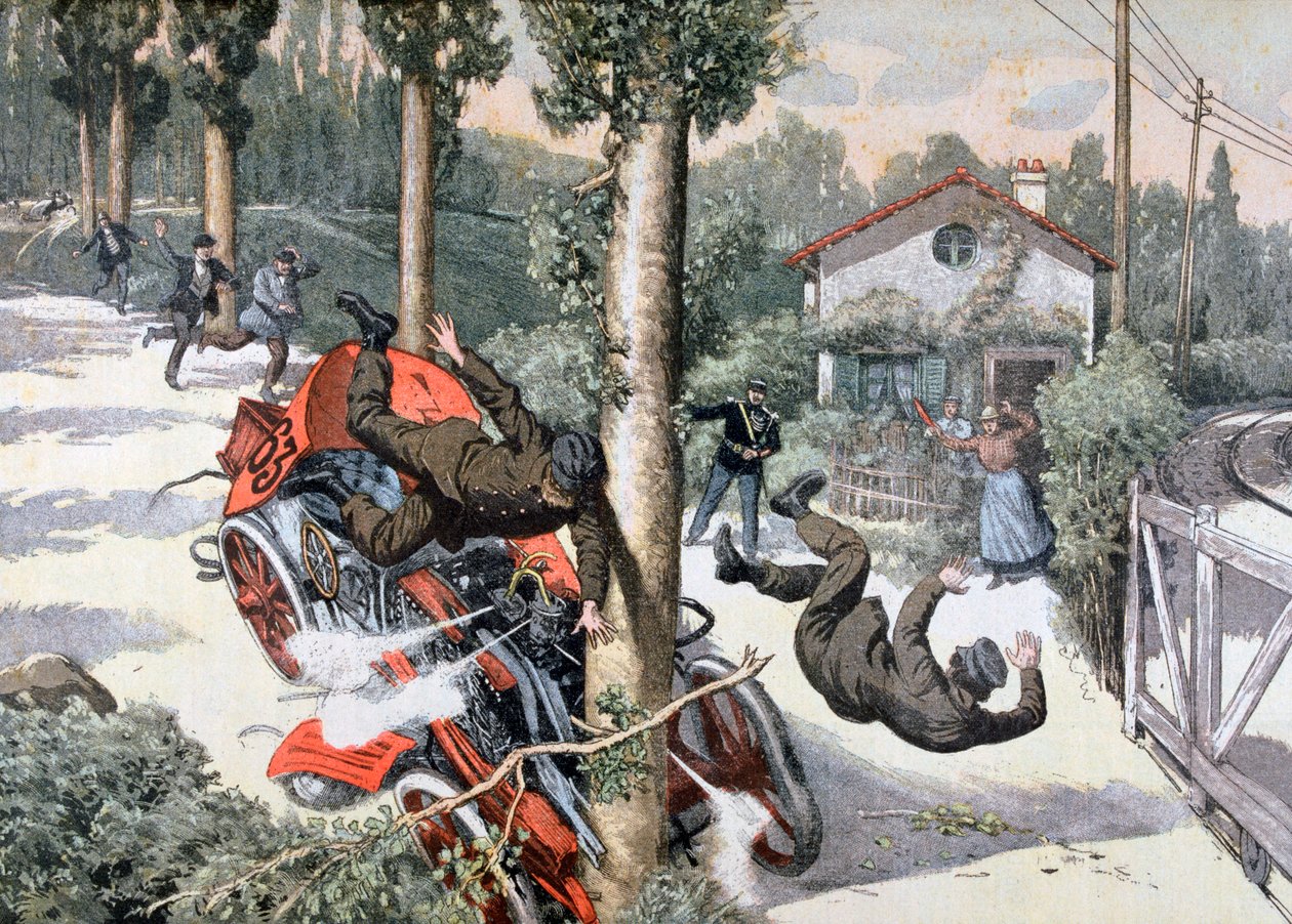 Děsivá nehoda, závod Paříž – Madrid, 1903 od Unbekannt