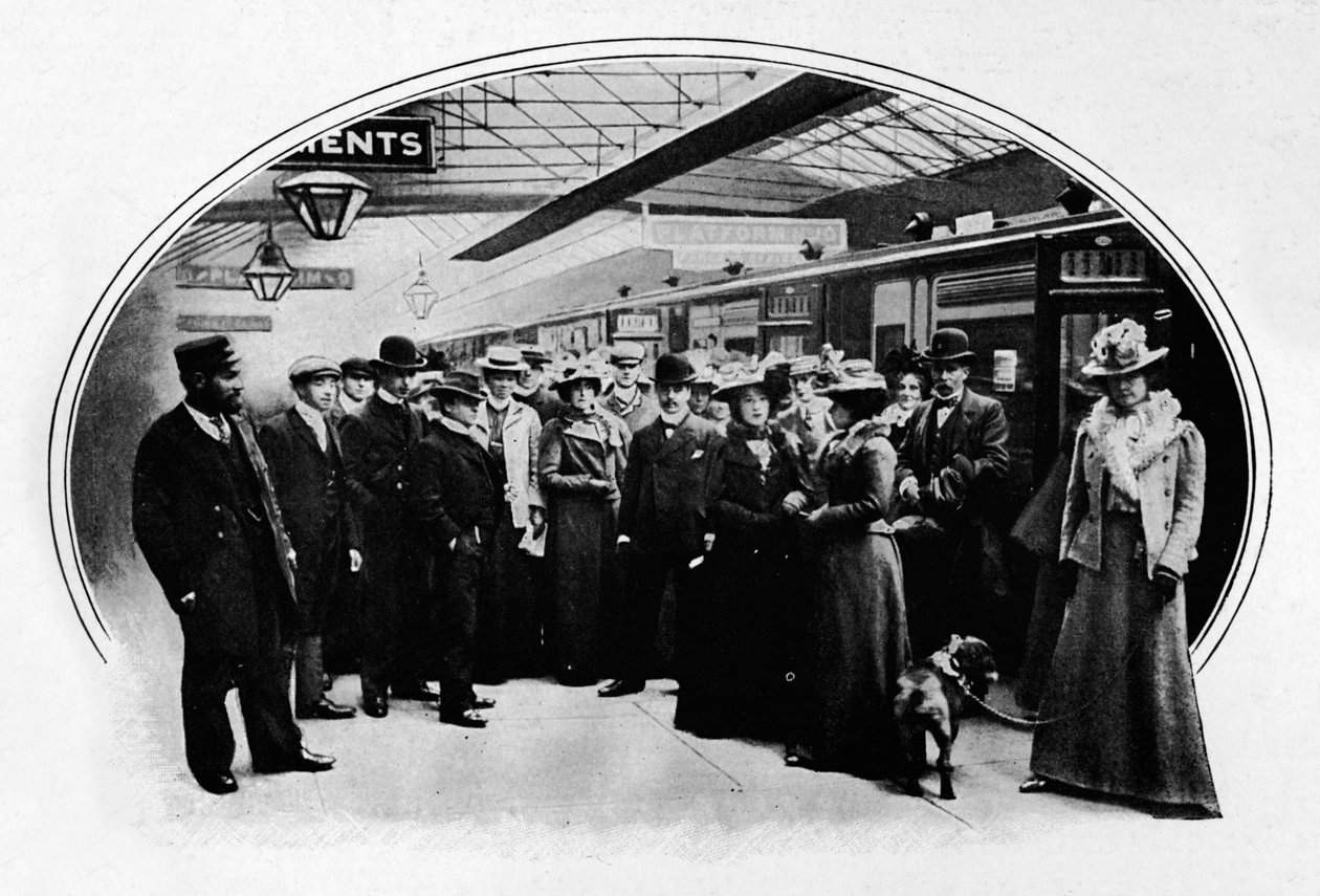 Divadelní společnost začínající na turné, Euston Station, Londýn, c1900 1901 od Unbekannt