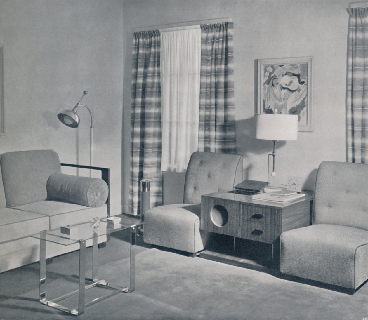 Pohled na dvoupokojový byt v Keeler Building, Grand Rapids, Michigan, 1935 od Unbekannt