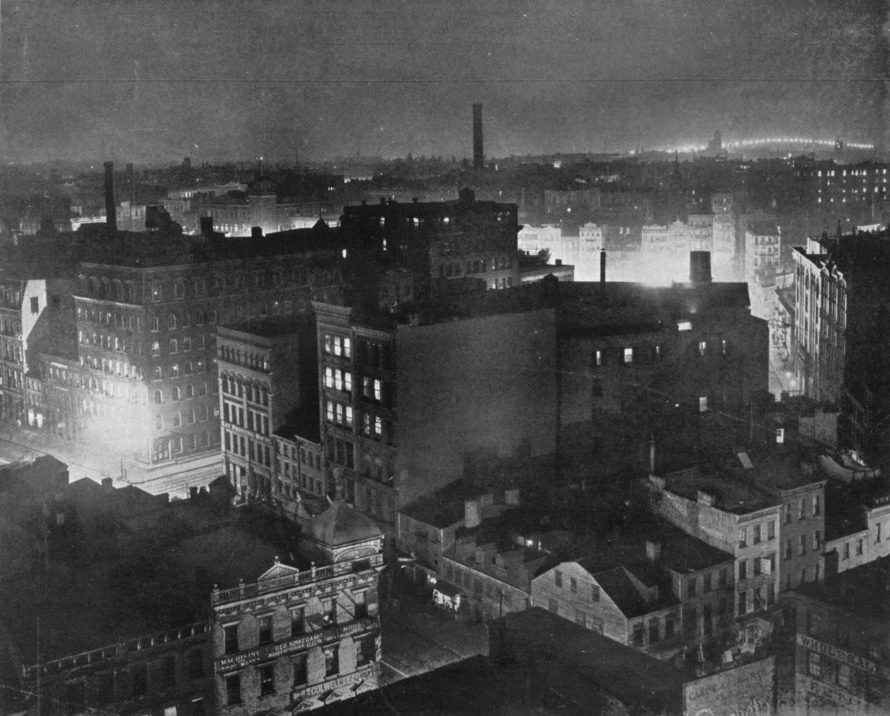 Pohled na New York v noci, 1915 od Unbekannt