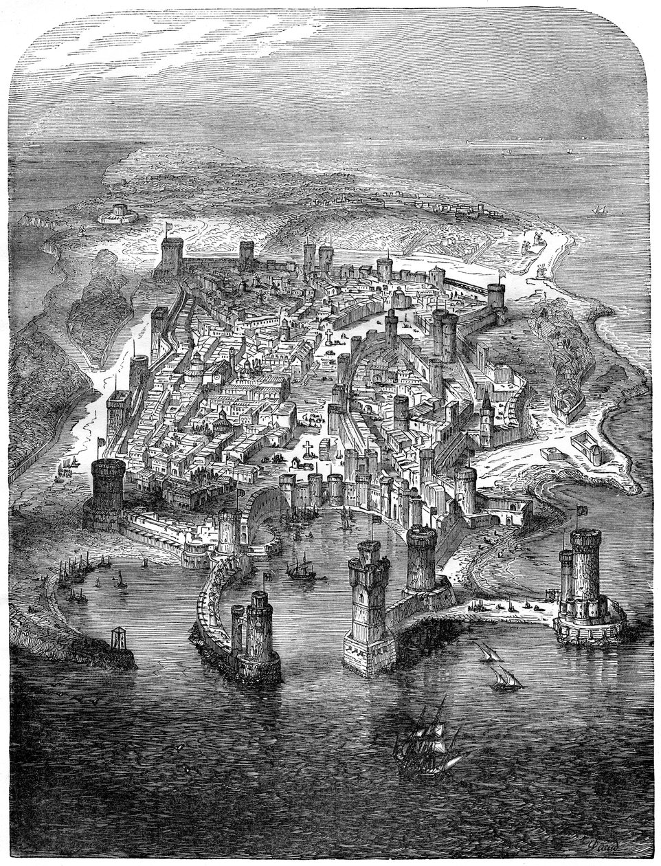 Pohled na Rhodos, 1480 1882-1884 od Unbekannt