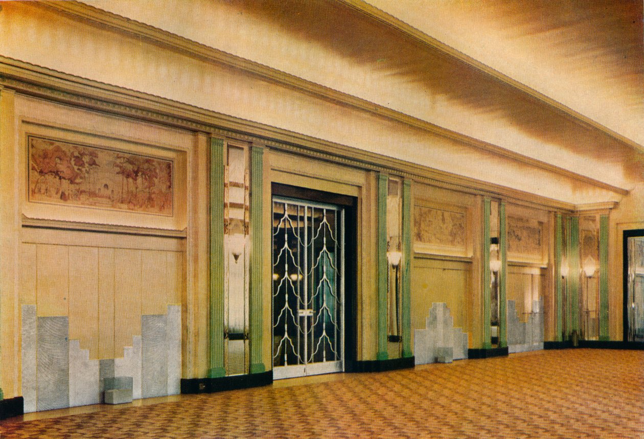 Pohled na nový taneční sál v hotelu Claridges podle návrhu Oswalda P. Milneho, 1933 od Unbekannt