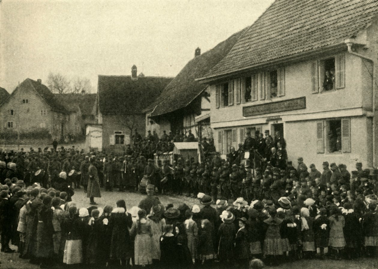 Vesnice v Alsasku je obsazena francouzskými jednotkami, první světová válka, c1915, c1920. od Unbekannt