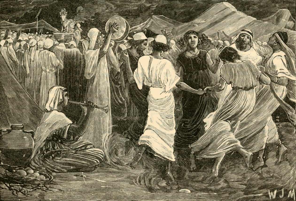 Áron a Izraelité uctívající tele, 1890. od Unbekannt
