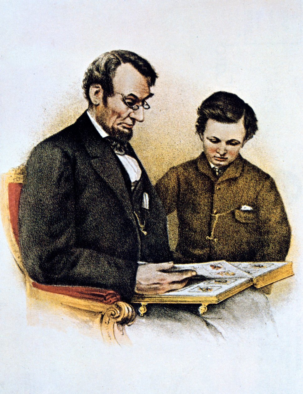 Abraham Lincoln a jeho syn Tad, 9. února 1864 od Unbekannt