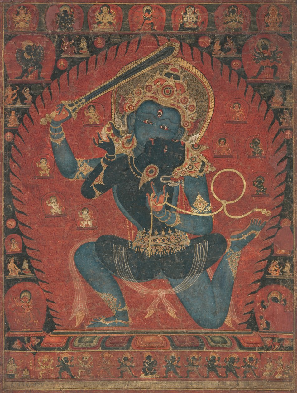 Akela s chotí Vishwavajari, 1525-50. od Unbekannt