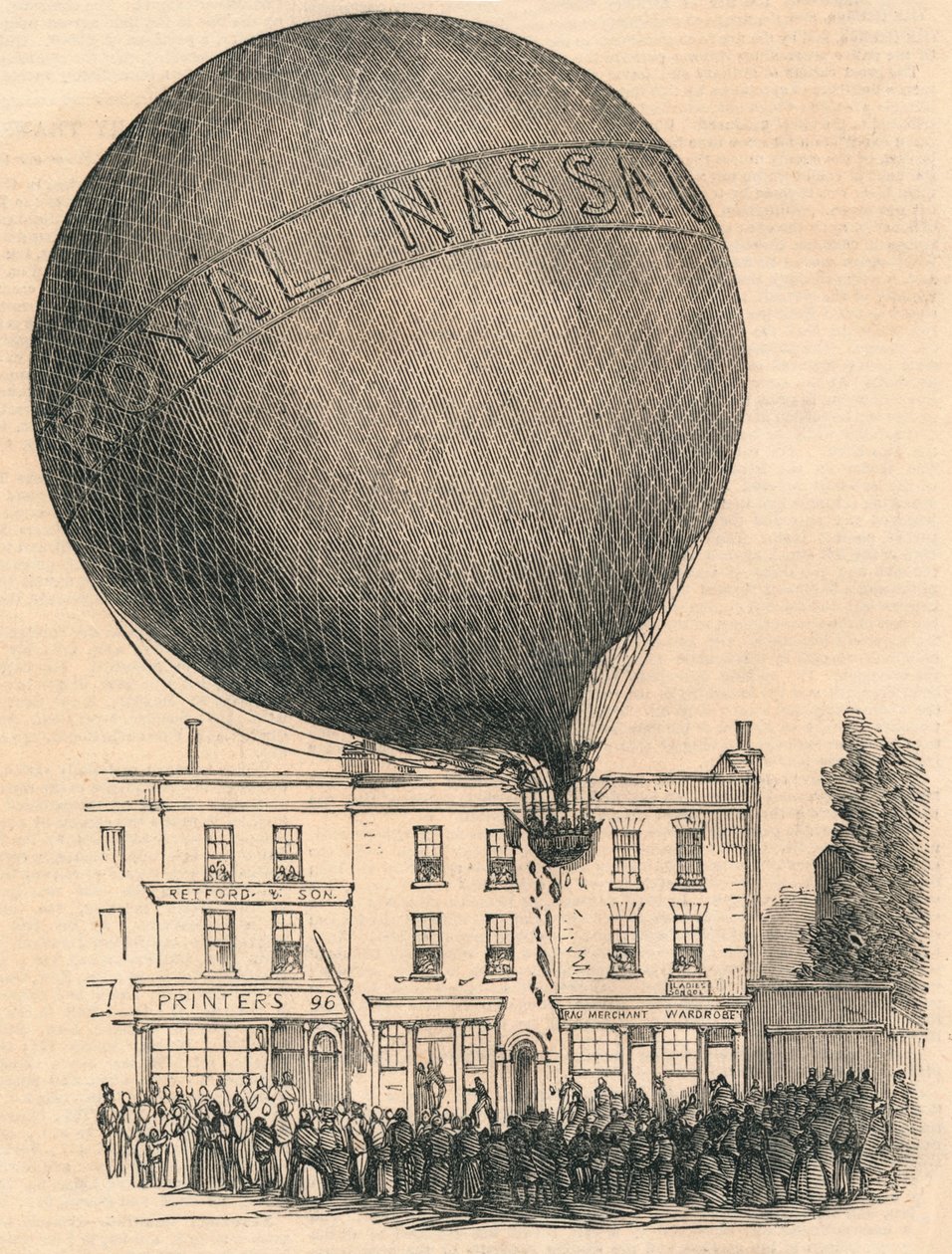 Nehoda s Nassau Balloon na London-Road, ve středu, 1849. od Unbekannt