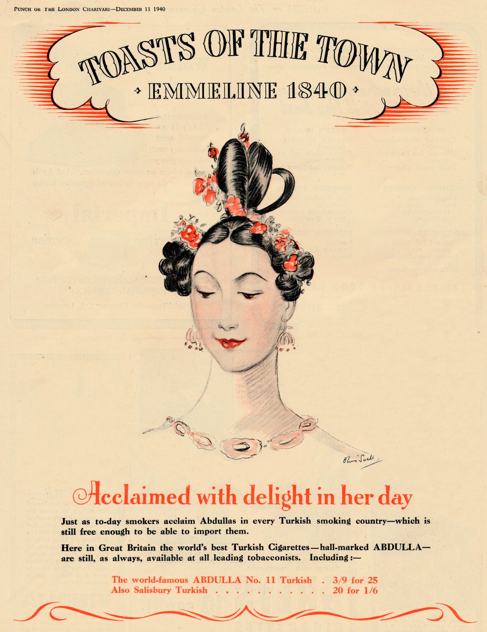Ve své době oslavován s potěšením, Toasts of the Town - Emmeline 1840, 1940 od Unbekannt