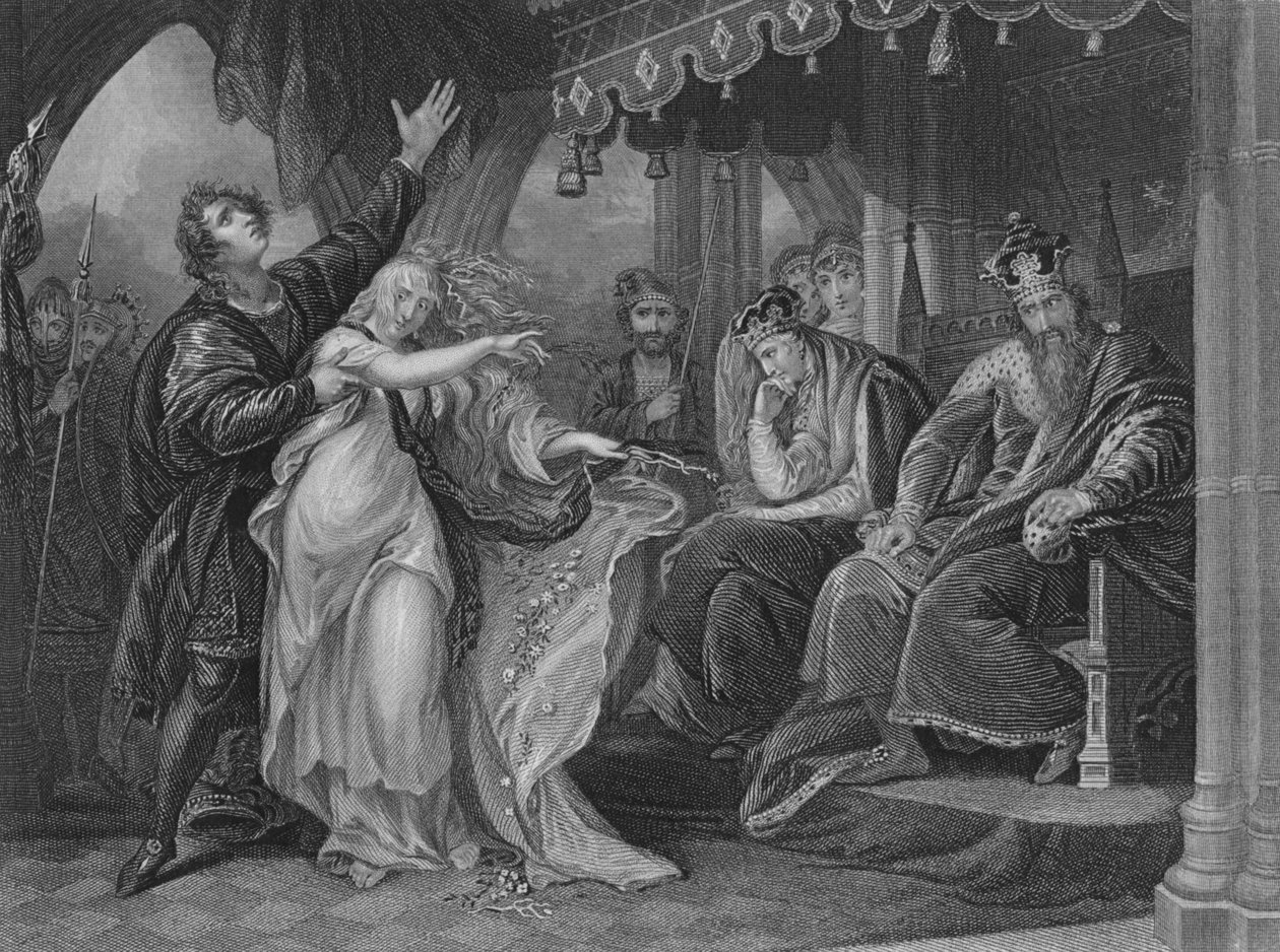 IV. dějství Scéna v z Hamleta, c19. století od Unbekannt