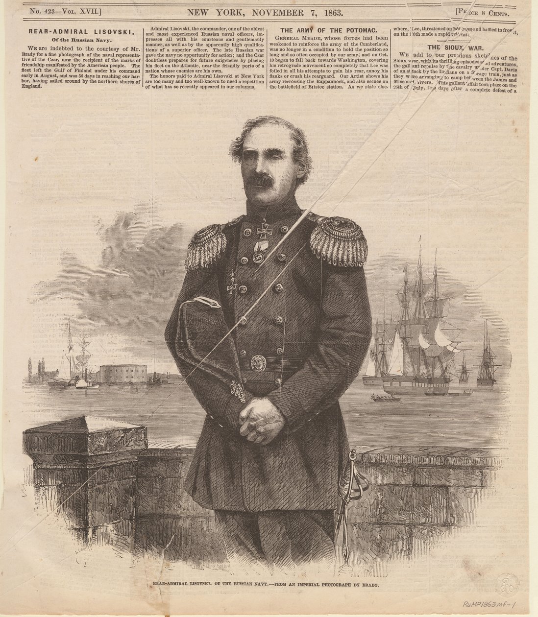 Admirál Stepan Stepanovič Lesovský 1816-1866 v New Yorku, 1863. od Unbekannt