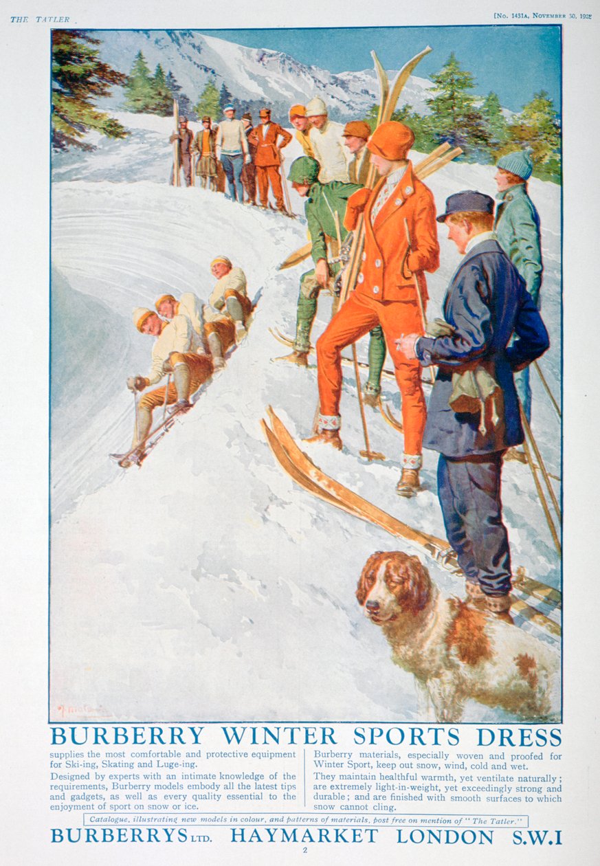 Reklama na zimní sportovní šaty Burberry, 1928 od Unbekannt