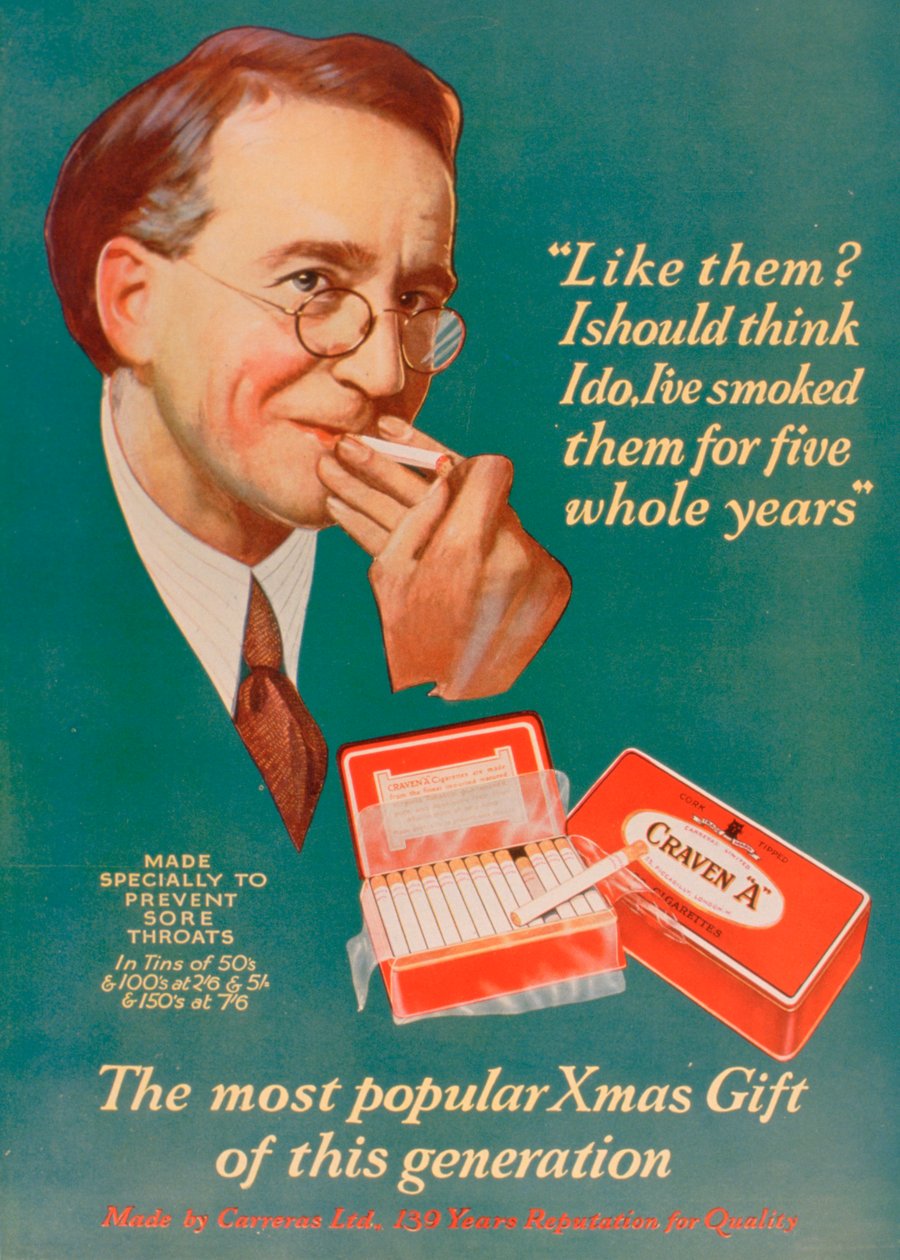 Reklama na cigarety Craven A, 1927 od Unbekannt