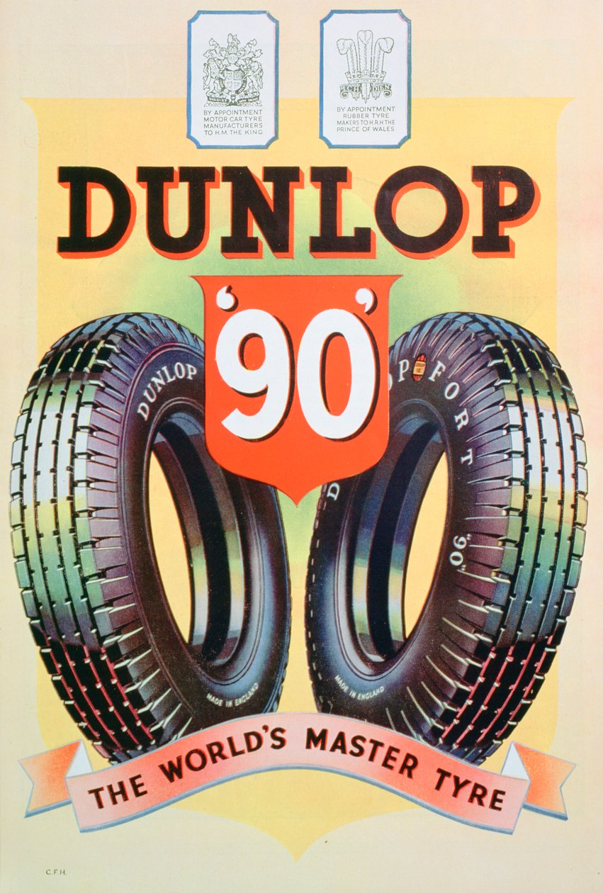 Reklama na pneumatiky Dunlop 90, 1935 od Unbekannt