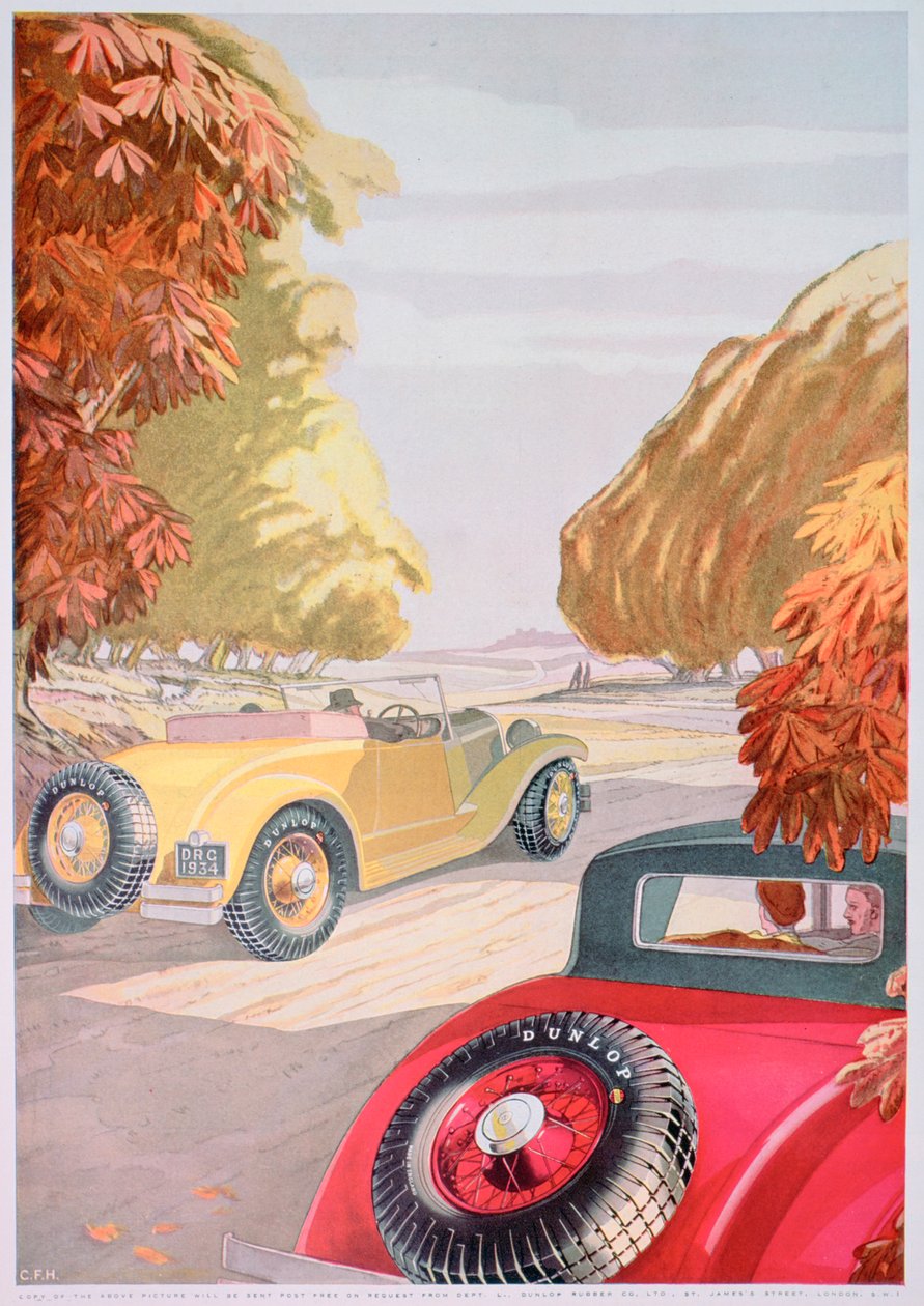 Reklama na pneumatiky Dunlop, 1934 od Unbekannt