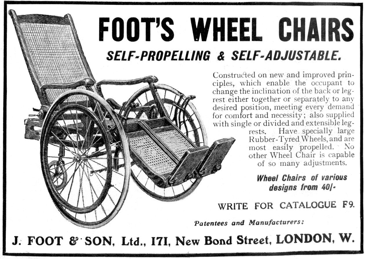 Reklama na invalidní vozíky Foots, 1910 od Unbekannt