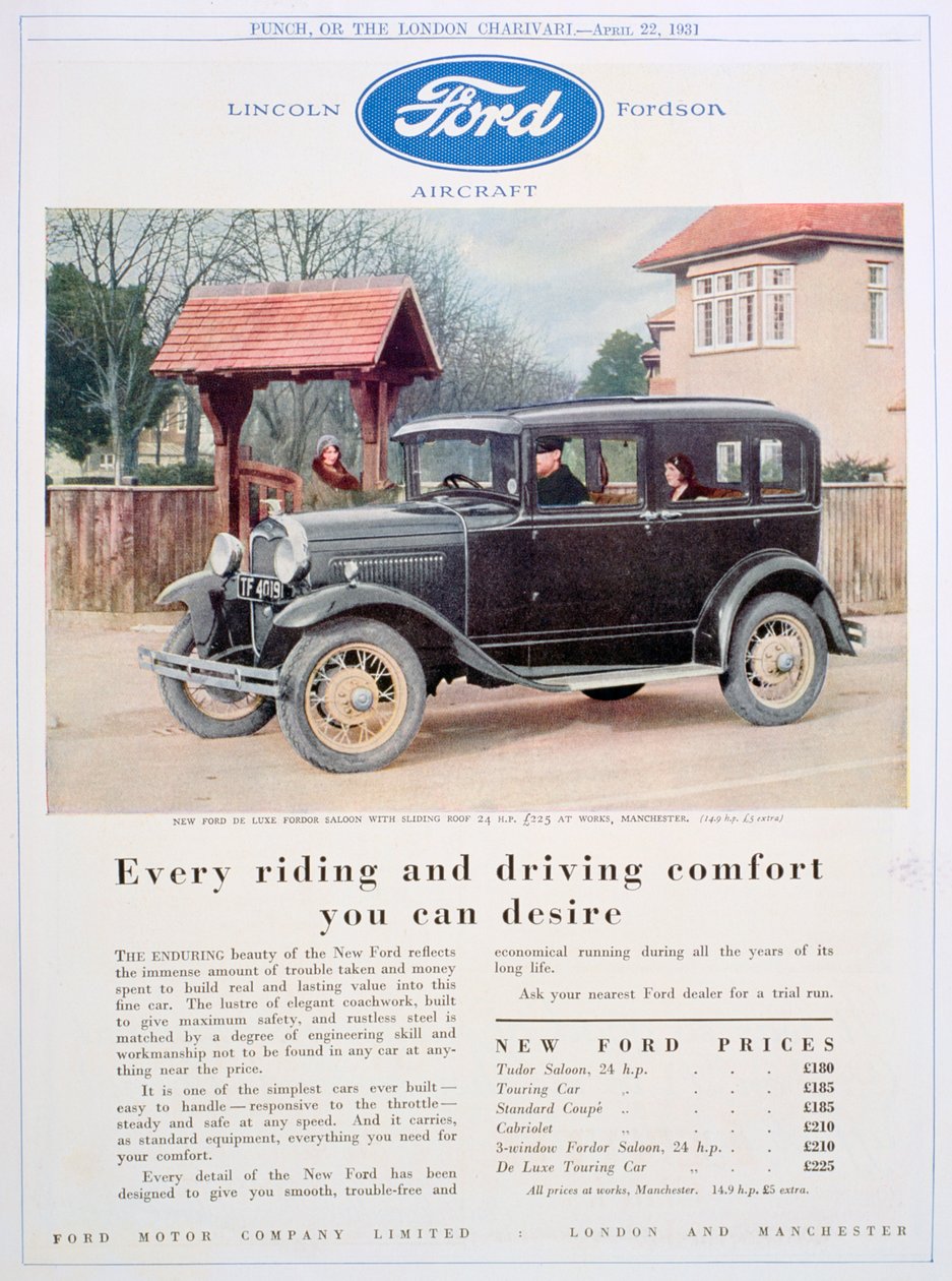 Reklama na vozy Ford, 1931 od Unbekannt