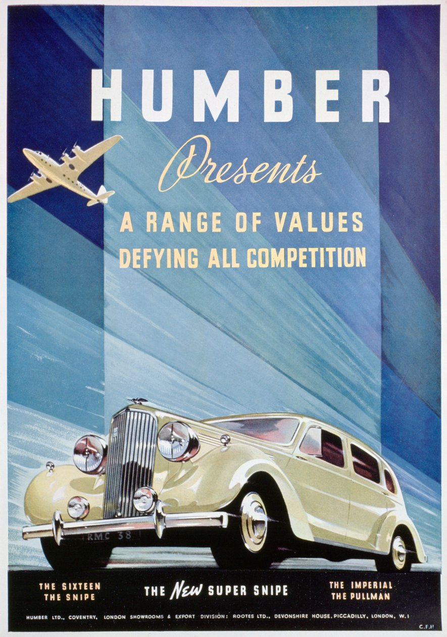 Reklama na vozy Humber, 1938 od Unbekannt