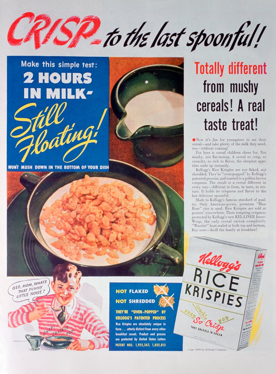 Reklama na Kelloggs Rice Krispies, 1939 od Unbekannt