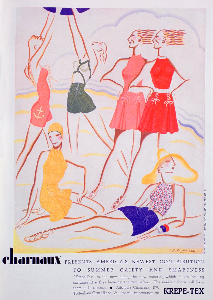 Reklama na plavky Krepe-Tex, 1935 od Unbekannt