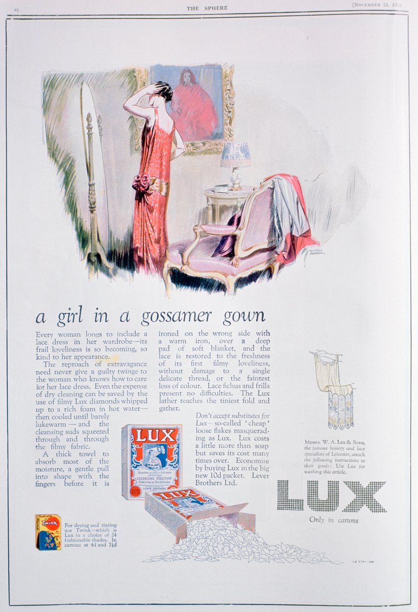Reklama na mýdlo Lux, 1925 od Unbekannt