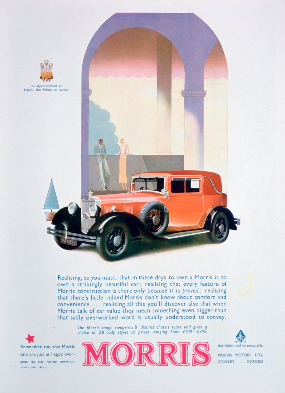Reklama na motorové vozy Morris, 1932 od Unbekannt