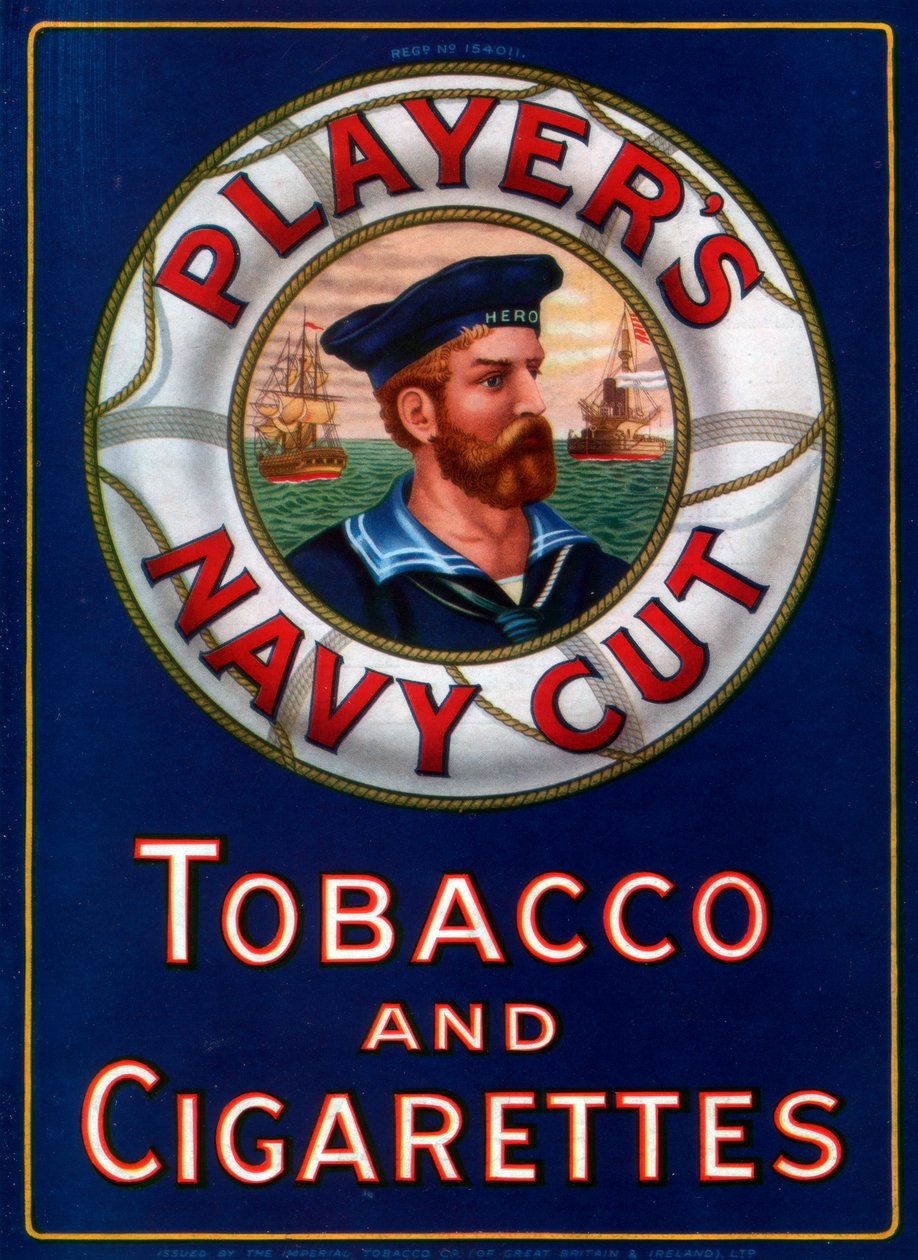 Reklama pro hráče Navy Cut Tobacco and Cigarettes, 1923 od Unbekannt