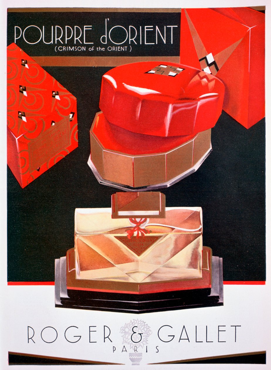 Reklama na Pourpre dOrient Crimson of the Orient, parfém od Rogera a Galleta, 1930 od Unbekannt